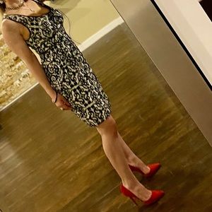 Max Studio Floral Cotton Embroidered Dress S